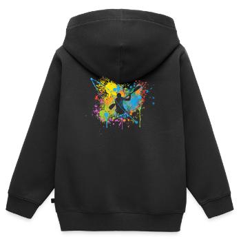 Paddeln - Kinder Premium Organic Zip Hoodie - Schwarz - Hinten - AI Model Kid Male (0cm)