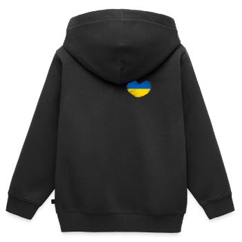 Ukraine Herz Ukrajina Land Ukrainer Ukrainisch Fun - Kinder Premium Organic Zip Hoodie - Schwarz - Hinten - AI Model Kid Male (0cm)