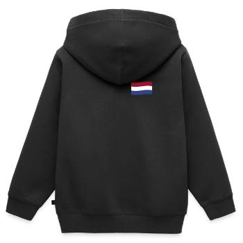 Pays-Bas Drapeau Nederland Holland Néerlandais - Sweat Premium à capuche zippé enfant bio - noir - Dos - AI Model Kid Male (0cm)