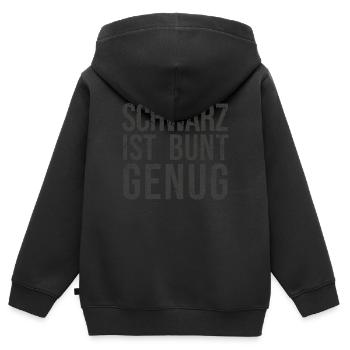 Gothic - Sprüche schwarz ist bunt genug - Kinder Premium Organic Zip Hoodie - Schwarz - Hinten - AI Model Kid Male (0cm)