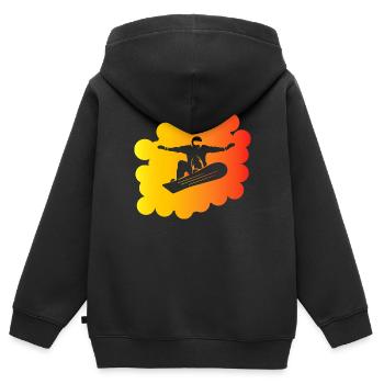Snowboard Snowboarder - Sweat Premium à capuche zippé enfant bio - noir - Dos - AI Model Kid Male (0cm)
