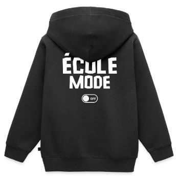 école mode off - Sweat Premium à capuche zippé enfant bio - noir - Dos - AI Model Kid Male (0cm)