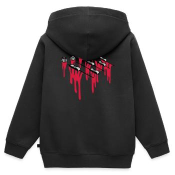 Blut Tropfen Mischpult - Kinder Premium Organic Zip Hoodie - Schwarz - Hinten - AI Model Kid Male (0cm)