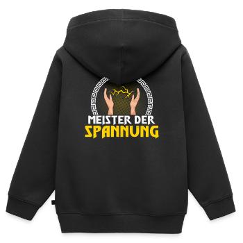 Meister der Spannung Elektroniker Elektriker - Kinder Premium Organic Zip Hoodie - Schwarz - Hinten - AI Model Kid Male (0cm)