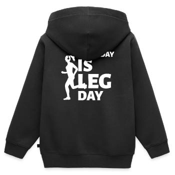 Marathon Running - Kinder Premium Organic Zip Hoodie - Schwarz - Hinten - AI Model Kid Male (0cm)