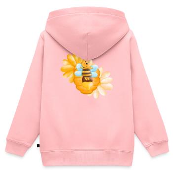Niedliche Biene mit Blumen und Honig süß kids - Kinder Premium Organic Zip Hoodie - Rosa - Hinten - AI Model Kid Female (0cm)