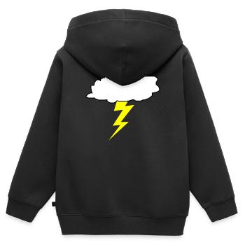 tonnerre - Sweat Premium à capuche zippé enfant bio - noir - Dos - AI Model Kid Male (0cm)