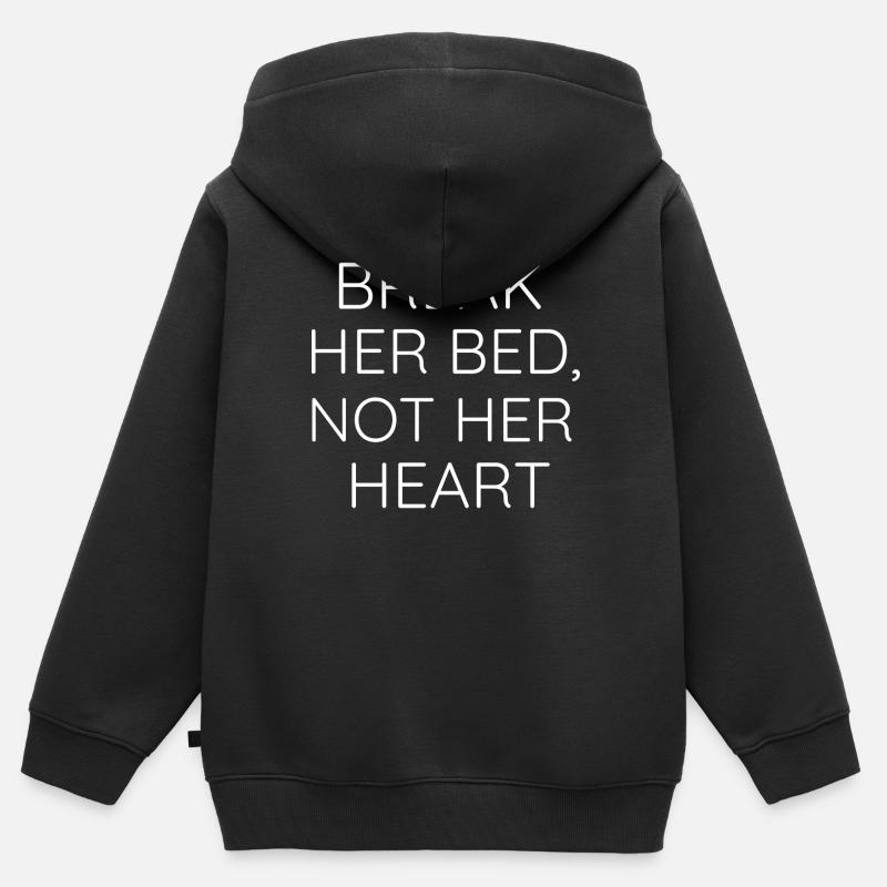 CASSER SON LIT, PAS SON CŒUR - Sweat Premium à capuche zippé enfant bio - noir