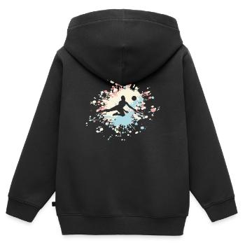 Volleyball Get The Ball Color Splash - Kids Premium Organic Zip-up Hoodie - black - Back - AI Model Kid Male (0cm)