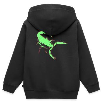 Scorpion Scorpion Vecteur toxique Arachnide Animal - Sweat Premium à capuche zippé enfant bio - noir - Dos - AI Model Kid Male (0cm)