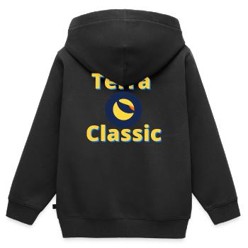 Terra Classic - Kinder Premium Organic Zip Hoodie - Schwarz - Hinten - AI Model Kid Male (0cm)
