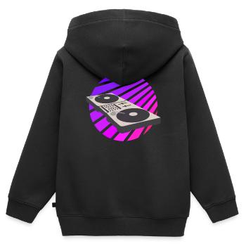 DJ Mischpult SunSet Mixer - Kinder Premium Organic Zip Hoodie - Schwarz - Hinten - AI Model Kid Male (0cm)