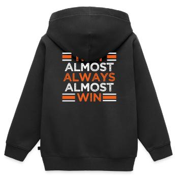 Sie gewinnen fast immer fast lustige Fußballfans - Kinder Premium Organic Zip Hoodie - Schwarz - Hinten - AI Model Kid Male (0cm)