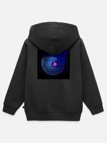 Spirale #5 - Kinder Premium Organic Zip Hoodie - Schwarz