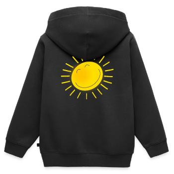 freundliche Sonne - Kinder Premium Organic Zip Hoodie - Schwarz - Hinten - AI Model Kid Male (0cm)