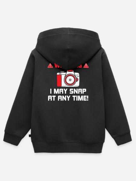 Warning - Kinder Premium Organic Zip Hoodie - Schwarz