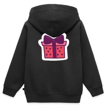 Cadeau - Sweat Premium à capuche zippé enfant bio - noir - Dos - AI Model Kid Male (0cm)