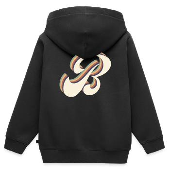 Buchstabe b - Kinder Premium Organic Zip Hoodie - Schwarz - Hinten - AI Model Kid Male (0cm)