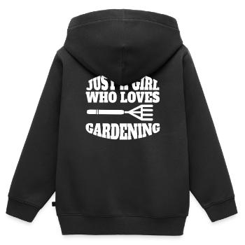 Hobbygärtner Garten Obstgarten Gärtner Geschenk - Kinder Premium Organic Zip Hoodie - Schwarz - Hinten - AI Model Kid Male (0cm)