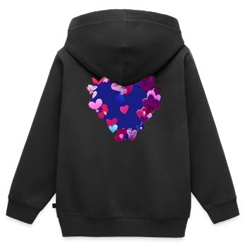 Valentinstag Muttertag Verlobung Hochzeit Liebe - Kinder Premium Organic Zip Hoodie - Schwarz - Hinten - AI Model Kid Male (0cm)