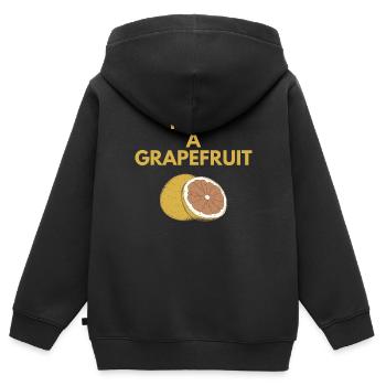 HUG A GRAPEFRUIT - Kids Premium Organic Zip-up Hoodie - black - Back - AI Model Kid Male (0cm)