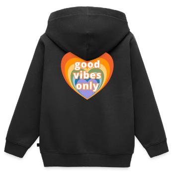Nur gute Laune - Kinder Premium Organic Zip Hoodie - Schwarz - Hinten - AI Model Kid Male (0cm)