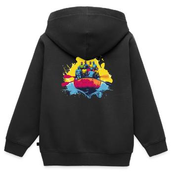 Group rafting - Kids Premium Organic Zip-up Hoodie - black - Back - AI Model Kid Male (0cm)