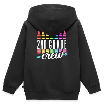 2. Klasse Squad Lehrerteam zweite Klasse rockt K - Kinder Premium Organic Zip Hoodie - Schwarz - Hinten - AI Model Kid Male (0cm)
