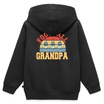 Foosball Grandfather Table Soccer Old Guy Vintage - Kinder Premium Organic Zip Hoodie - Schwarz - Hinten - AI Model Kid Male (0cm)