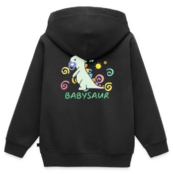 Babysaure - Sweat Premium à capuche zippé enfant bio - noir - Dos - AI Model Kid Male (0cm)