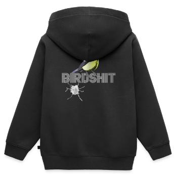 #Birdshit Großartig - Kinder Premium Organic Zip Hoodie - Schwarz - Hinten - AI Model Kid Male (0cm)