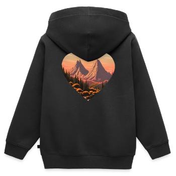Randonnée en montagne Randonneurs en montagne Randonnées en montagne - Sweat Premium à capuche zippé enfant bio - noir - Dos - AI Model Kid Male (0cm)