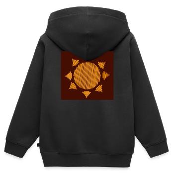 Sonne - Kinder Premium Organic Zip Hoodie - Schwarz - Hinten - AI Model Kid Male (0cm)