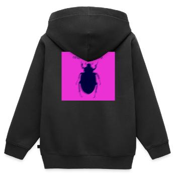 Respect the litte No. 3 - Kinder Premium Organic Zip Hoodie - Schwarz - Hinten - AI Model Kid Male (0cm)