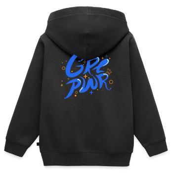 Girl Power - Kinder Premium Organic Zip Hoodie - Schwarz - Hinten - AI Model Kid Male (0cm)