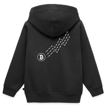 Crypto Bitcoin Trading - Kinder Premium Organic Zip Hoodie - Schwarz - Hinten - AI Model Kid Male (0cm)