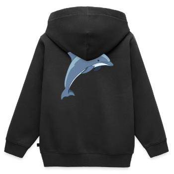 Meerestiere - Kinder Premium Organic Zip Hoodie - Schwarz - Hinten - AI Model Kid Male (0cm)