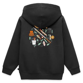 Wassersport - Kinder Premium Organic Zip Hoodie - Schwarz - Hinten - AI Model Kid Male (0cm)
