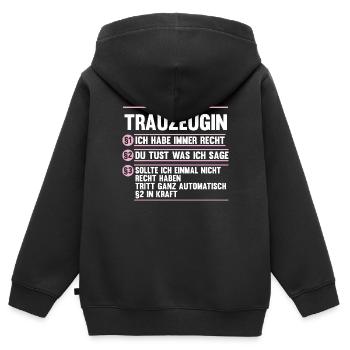 Hochzeit Junggesellenabschied Trauzeugin - Kinder Premium Organic Zip Hoodie - Schwarz - Hinten - AI Model Kid Male (0cm)