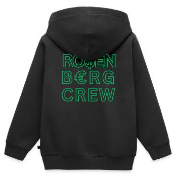 Rosenberg Crew - Kinder Premium Organic Zip Hoodie - Schwarz - Hinten - AI Model Kid Male (0cm)