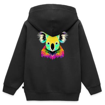 Koala - Kids Premium Organic Zip-up Hoodie - black - Back - AI Model Kid Male (0cm)