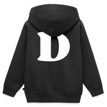 Buchstabe d - Kinder Premium Organic Zip Hoodie - Schwarz - Hinten - AI Model Kid Male (0cm)