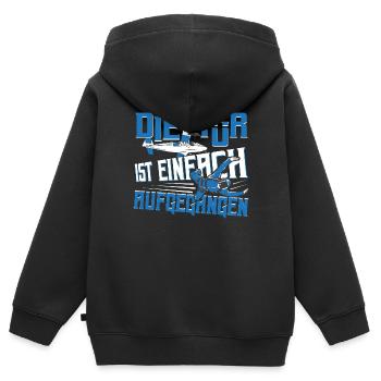 Fallschirmsprung Fallschirm - Kinder Premium Organic Zip Hoodie - Schwarz - Hinten - AI Model Kid Male (0cm)