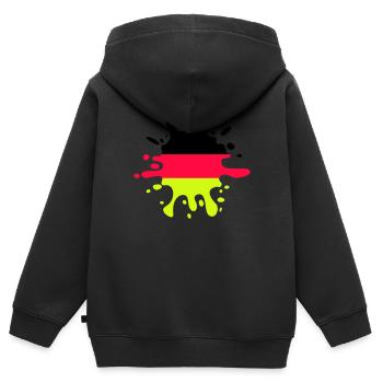 farbklecks deutschland - Kinder Premium Organic Zip Hoodie - Schwarz - Hinten - AI Model Kid Male (0cm)