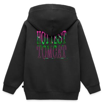 persian persian cat happy funny sayings - Kids Premium Organic Zip-up Hoodie - black - Back - AI Model Kid Male (0cm)