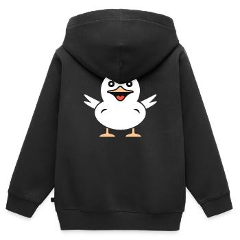 Mouette - Sweat Premium à capuche zippé enfant bio - noir - Dos - AI Model Kid Male (0cm)