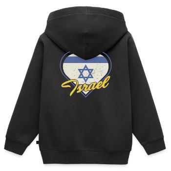 Jerusalem Davidstern Israel Flagge - Kinder Premium Organic Zip Hoodie - Schwarz - Hinten - AI Model Kid Male (0cm)