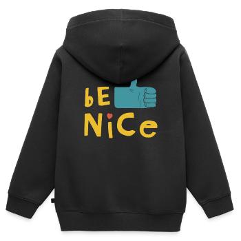 Soyez gentil - Sweat Premium à capuche zippé enfant bio - noir - Dos - AI Model Kid Male (0cm)