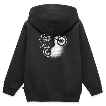 Dirtbike Supermoto Freestyle Motocross Damen - Kinder Premium Organic Zip Hoodie - Schwarz - Hinten - AI Model Kid Male (0cm)