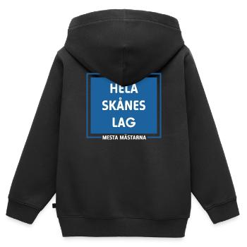 The whole Skåne team Malmö - Kids Premium Organic Zip-up Hoodie - black - Back - AI Model Kid Male (0cm)